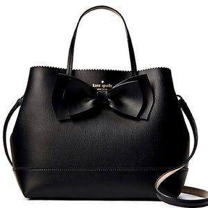 KATE SPADE Bow Vanderbilt Giorgia Tote Satchel Handbag in Black